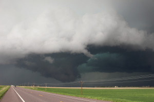 Close up of the lower rotating wall cloud